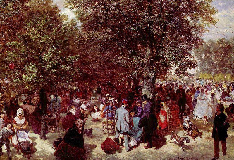 Adolph von Menzel Afternoon at the Tuileries Park Spain oil painting art
